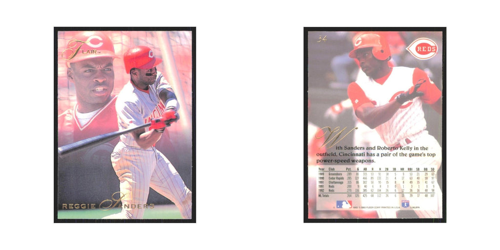 1993 Flair Reggie Sanders Reds #34