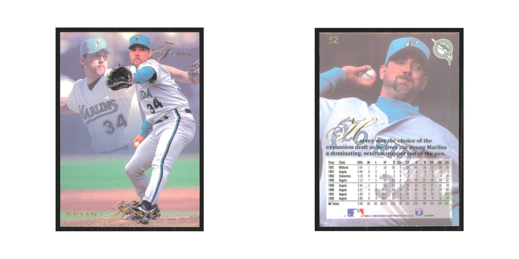 1993 Flair Bryan Harvey Florida Marlins #52