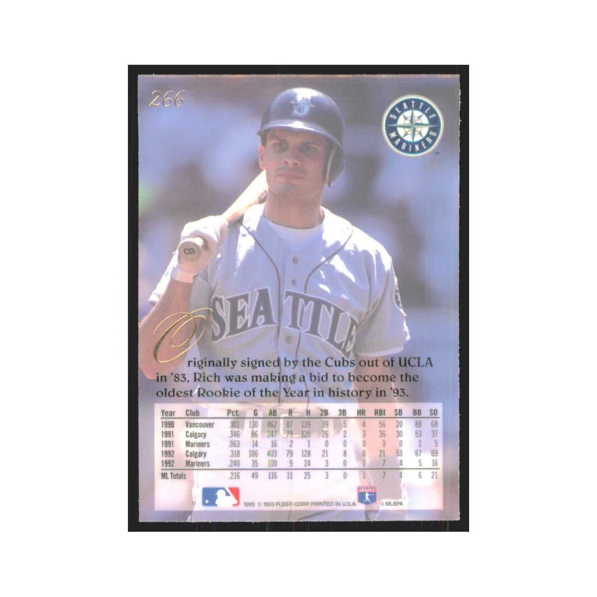 1993 Flair Rich Amaral Mariners #266