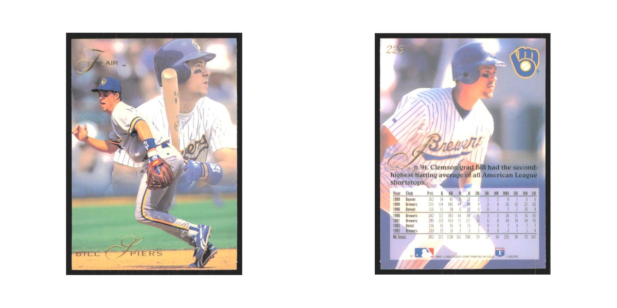 1993 Flair Bill Spiers Brewers #229