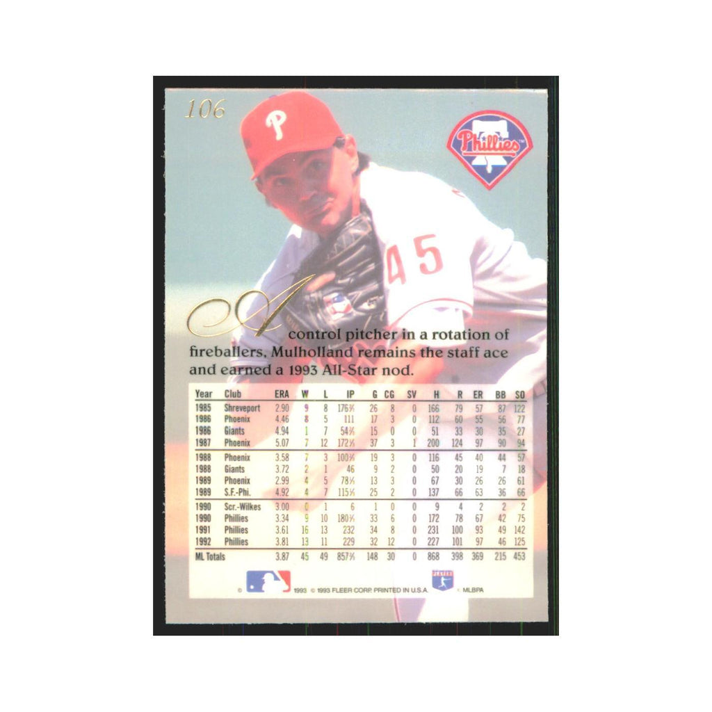 1993 Flair Terry Mulholland Phillies #106
