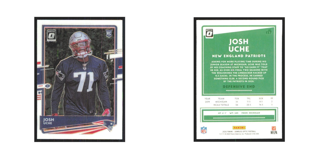 2020 Donruss Optic Josh Uche RC Patriots #137