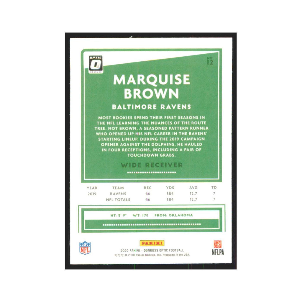 2020 Donruss Optic Marquise Brown Ravens #12