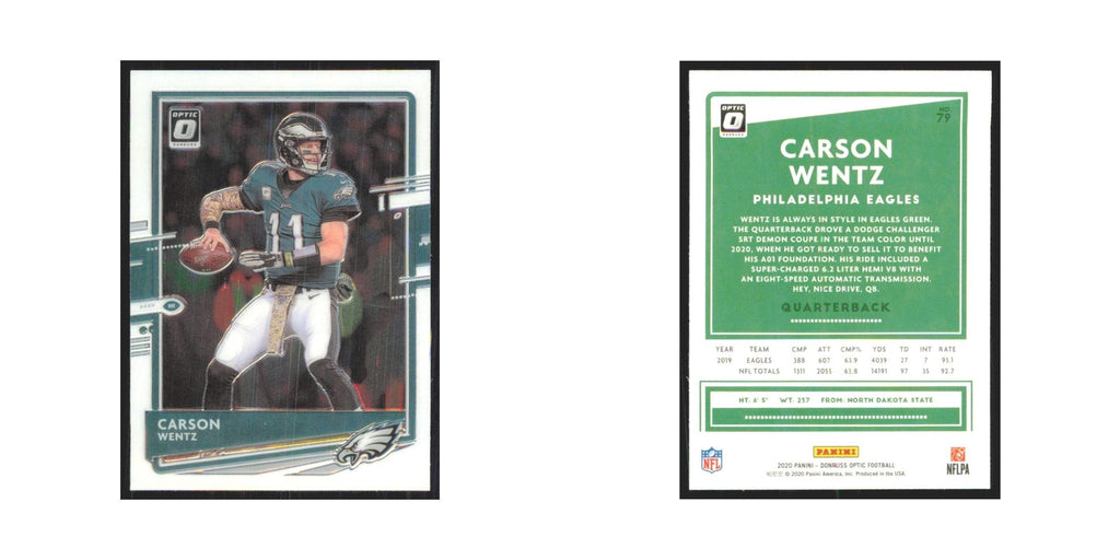 2020 Donruss Optic Carson Wentz Eagles #79