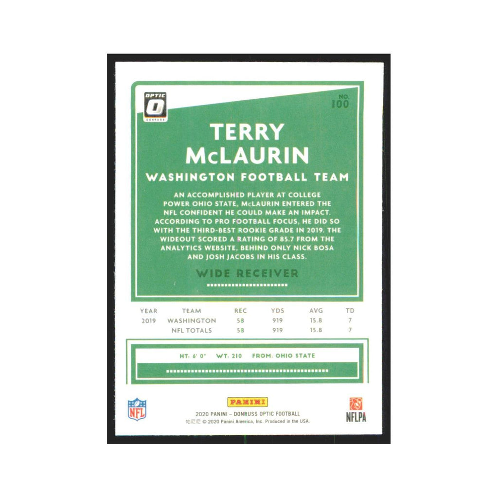 2020 Donruss Optic Terry McLaurin Washington Football Team #100
