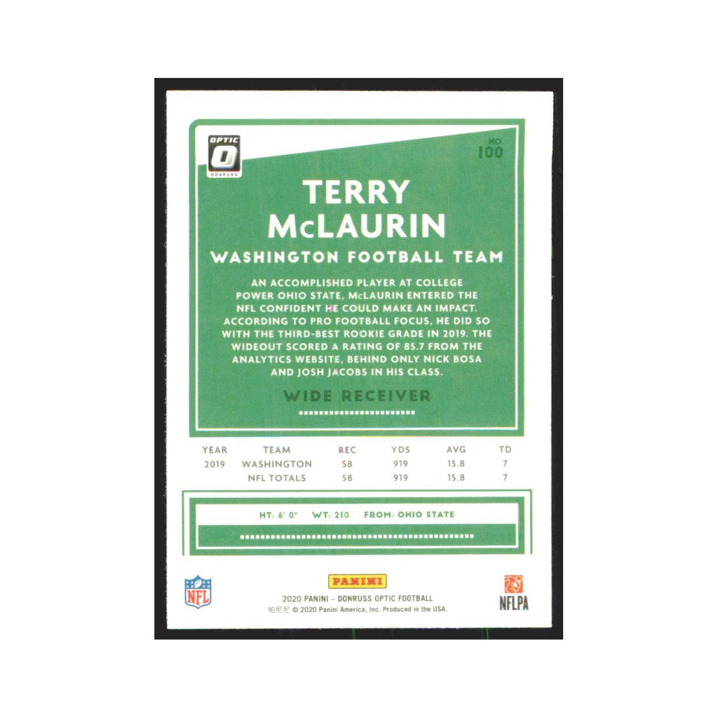2020 Donruss Optic Terry McLaurin Washington Football Team #100