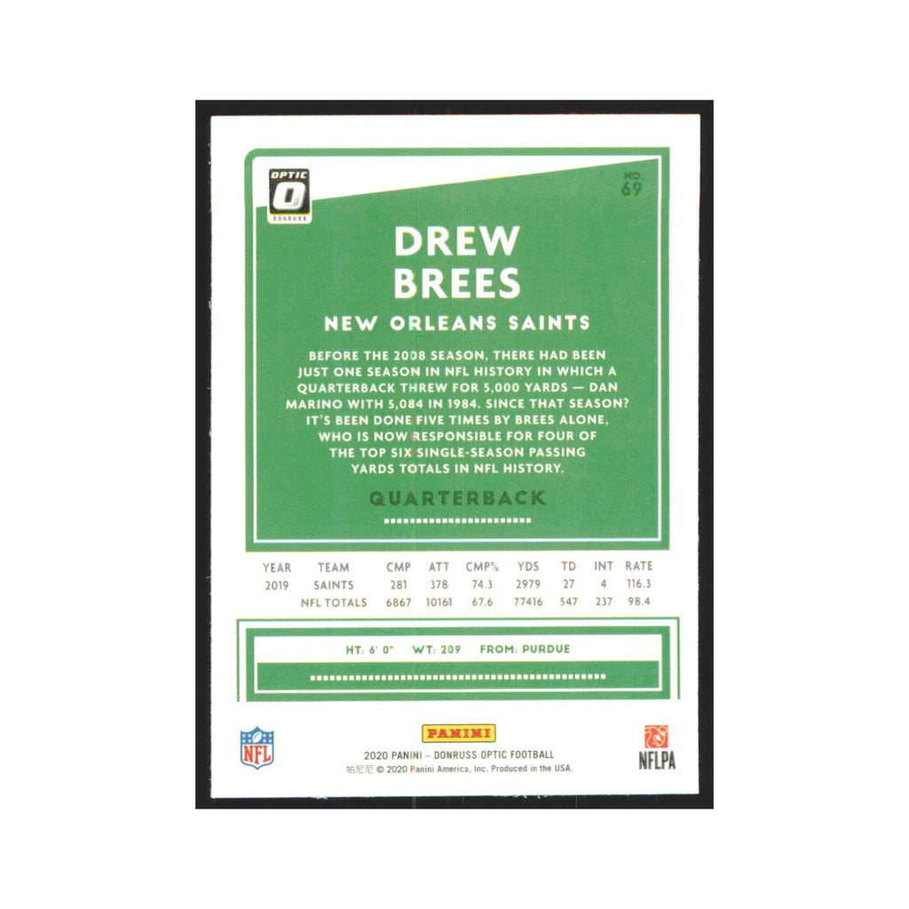 2020 Donruss Optic Drew Brees Saints #69
