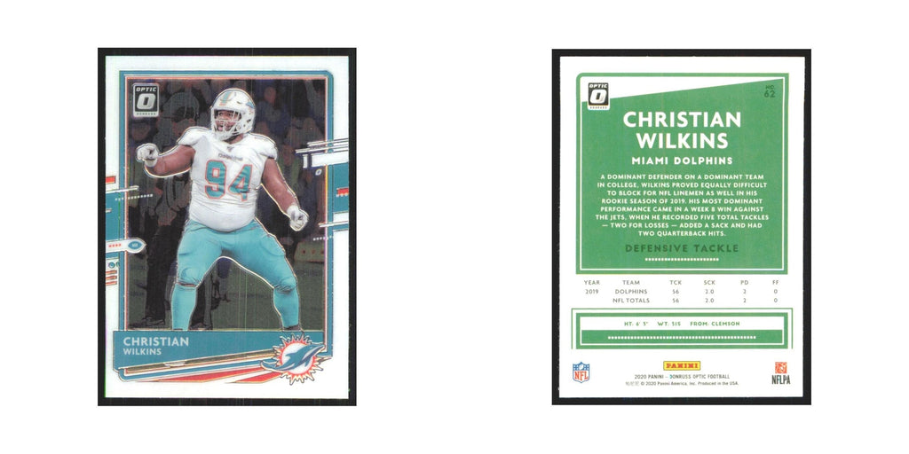 2020 Donruss Optic Christian Wilkins Dolphins #62