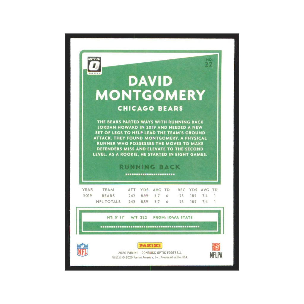 2020 Donruss Optic David Montgomery Bears #22