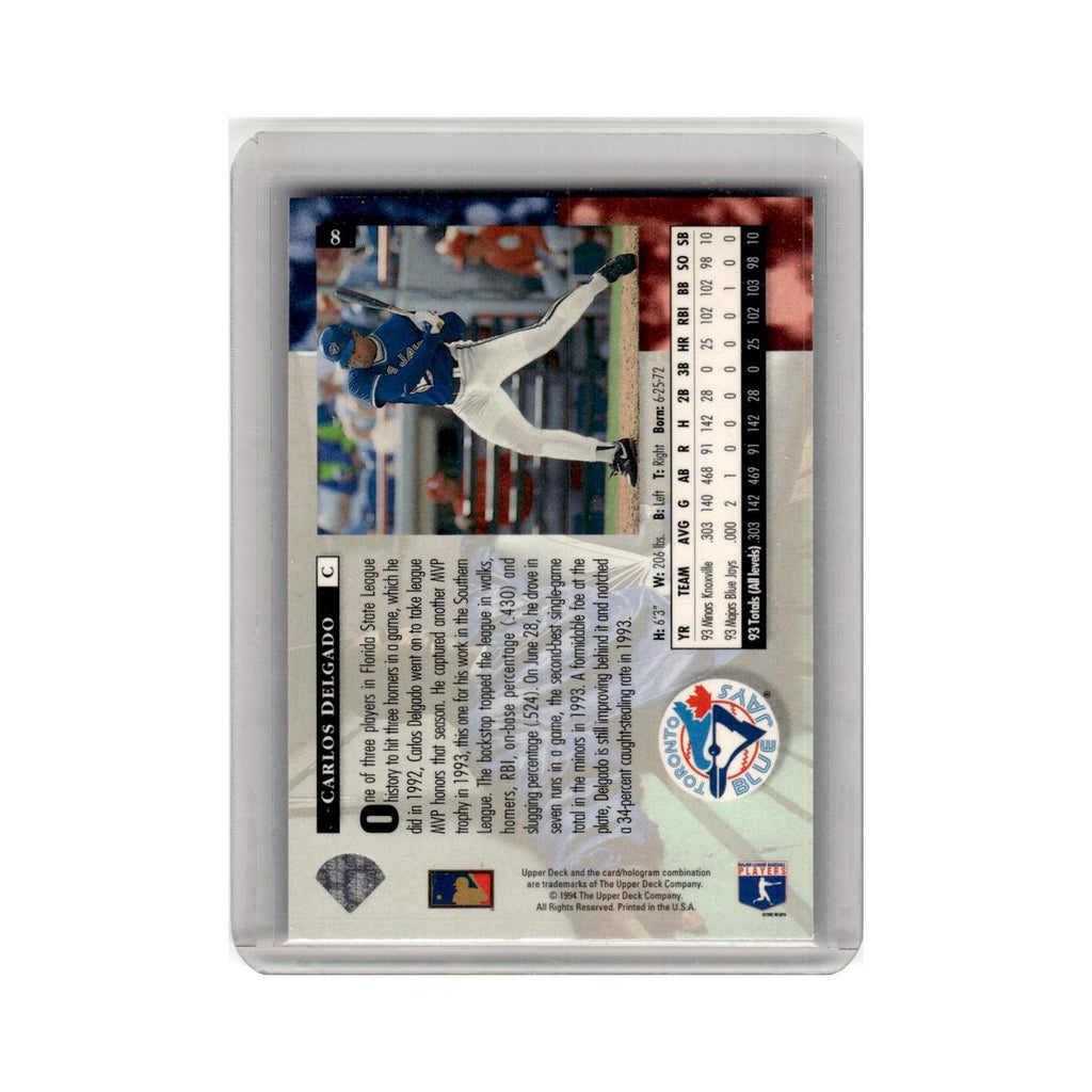 Carlos Delgado 1994 Upper Deck #8 Toronto Blue Jays Baseball Card NM