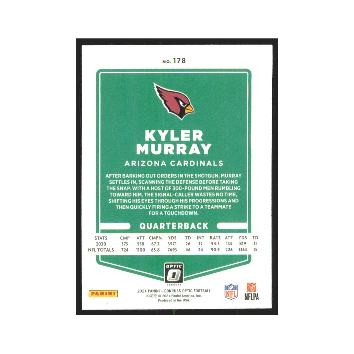 2021 Donruss Optic Kyler Murray Cardinals #178