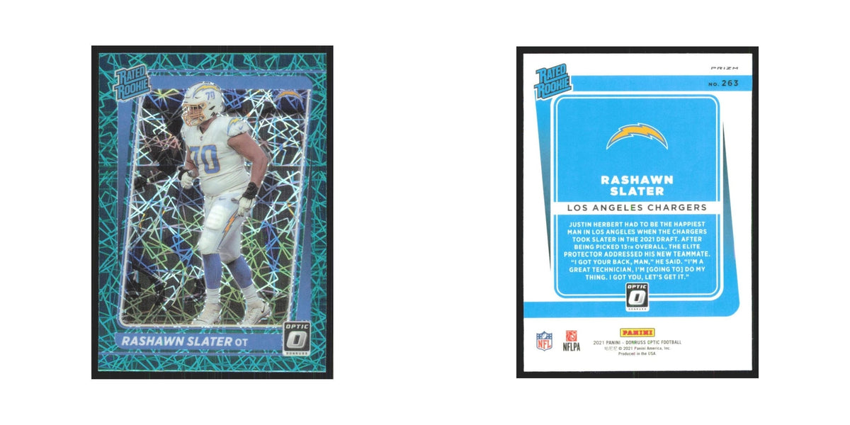 2021 Donruss Optic Green Lazer Rashawn Slater RC Chargers #263