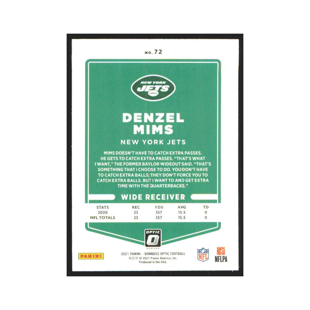 2021 Donruss Optic Denzel Mims Jets #72