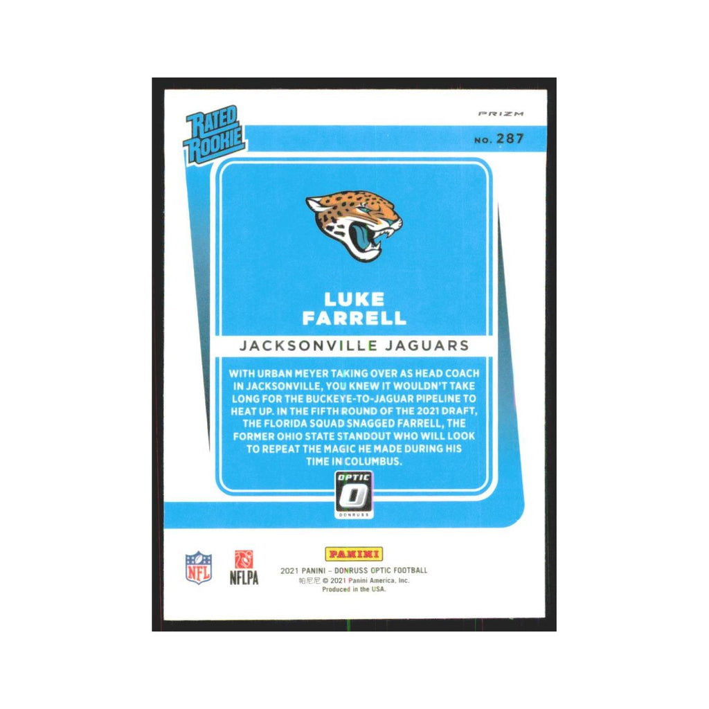 2021 Donruss Optic Green Lazer Luke Farrell RC Jaguars #287
