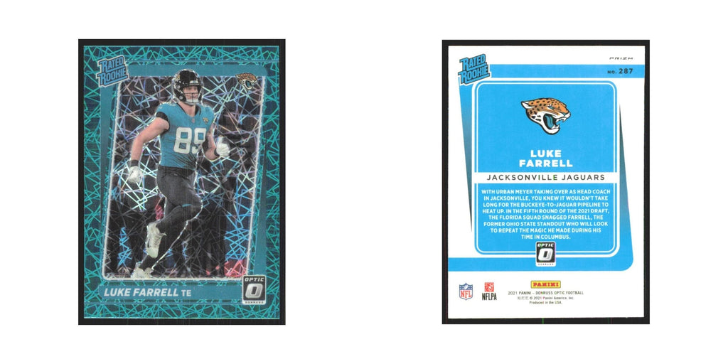 2021 Donruss Optic Green Lazer Luke Farrell RC Jaguars #287
