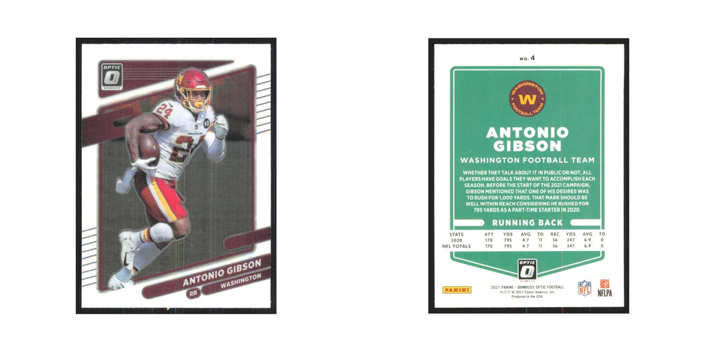 2021 Donruss Optic Antonio Gibson Washington Football Team #4