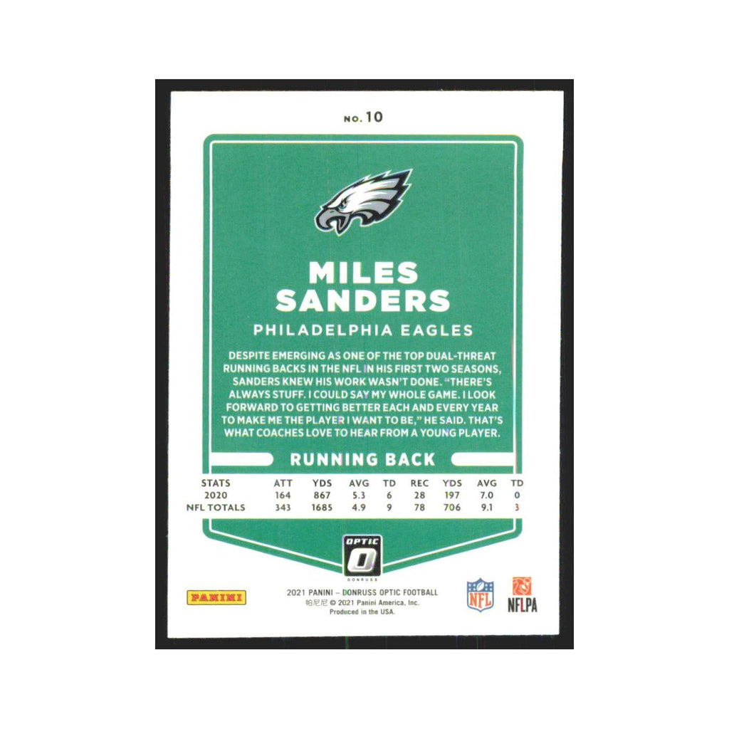 2021 Donruss Optic Miles Sanders Eagles #10