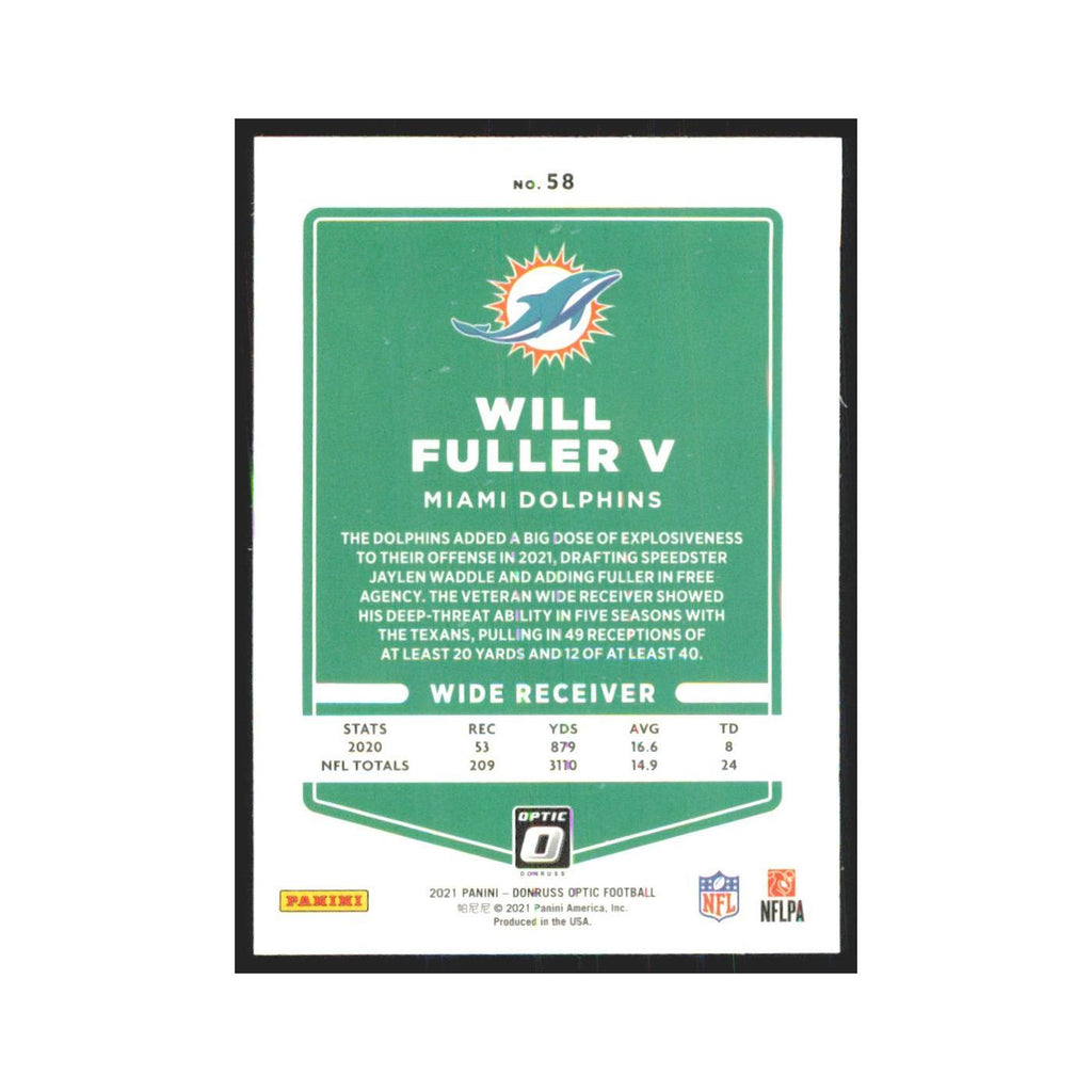 2021 Donruss Optic Will Fuller V Dolphins #58
