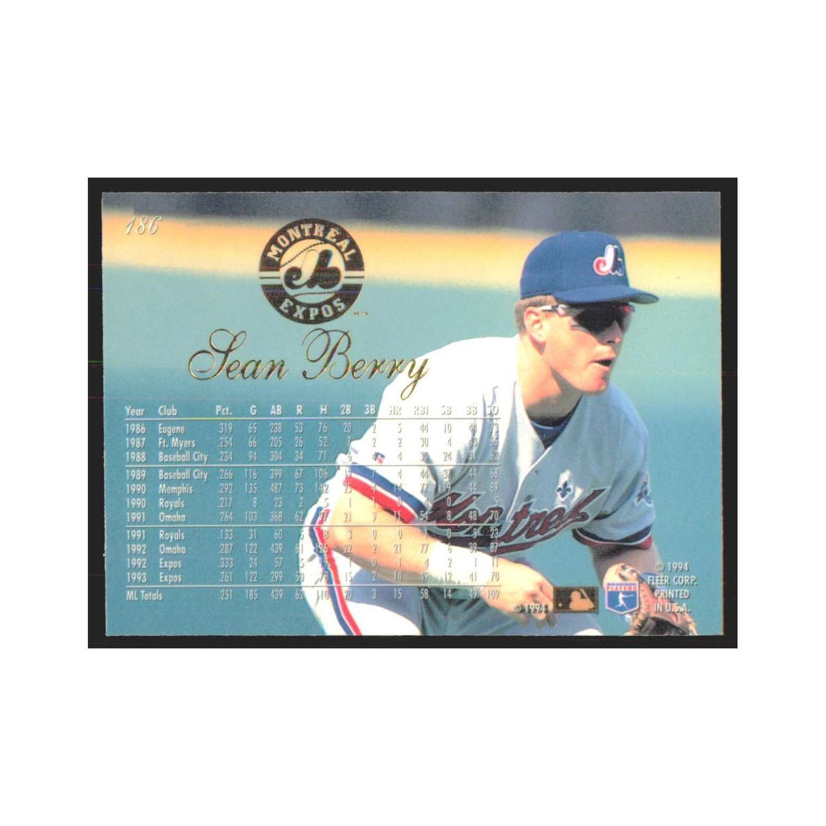 1994 Flair Sean Berry Montreal Expos #186.0