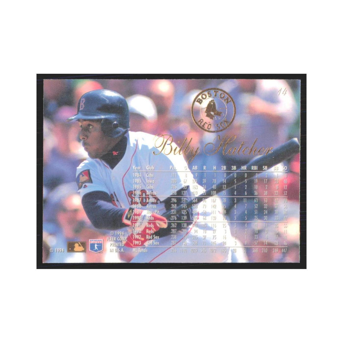 1994 Flair Billy Hatcher Red Sox #14.0