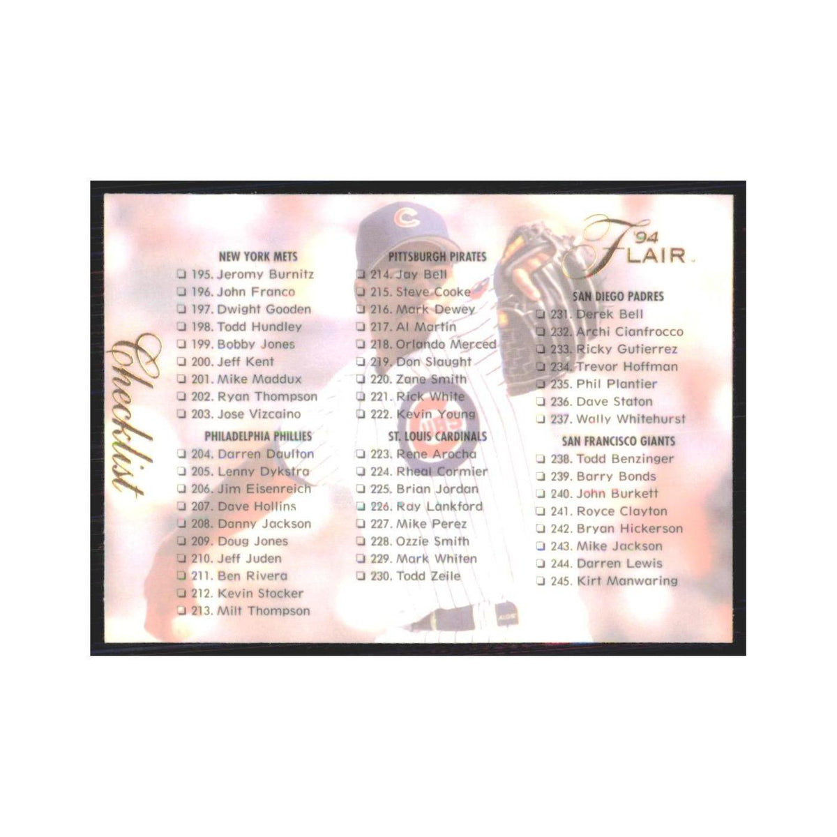 1994 Flair Checklist #nan