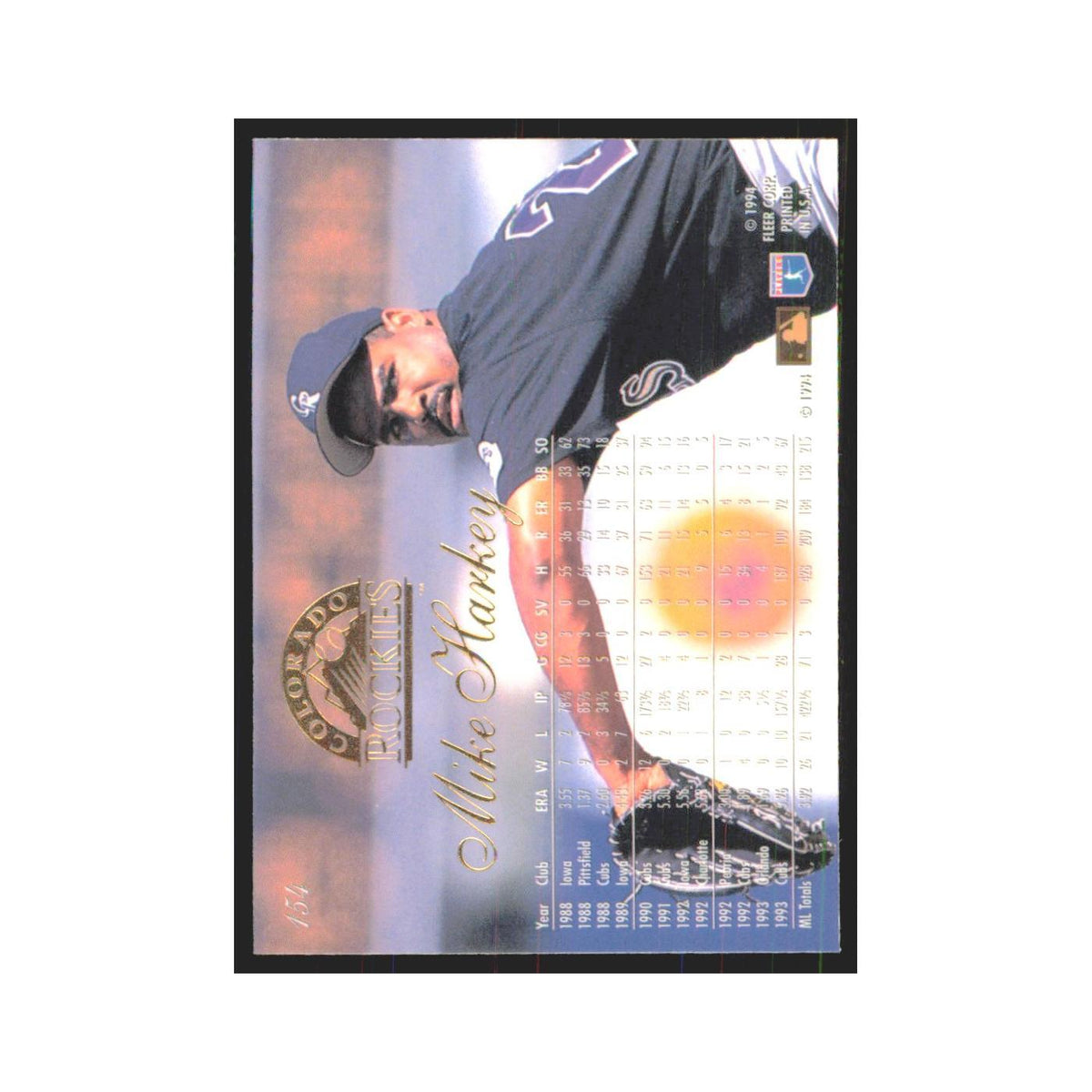 1994 Flair Mike Harkey Rockies #154.0