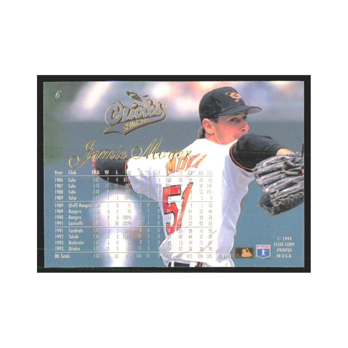 1994 Flair Jamie Moyer Orioles #6.0