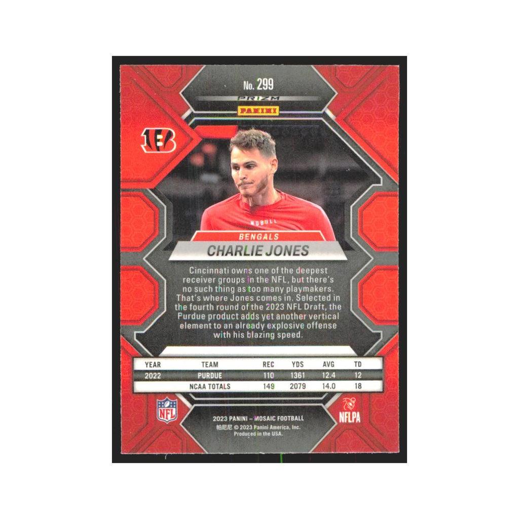 2023 Mosaic Charlie Jones RC Bengals #299