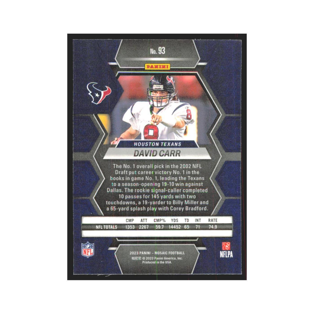 2023 Mosaic David Carr Texans #93