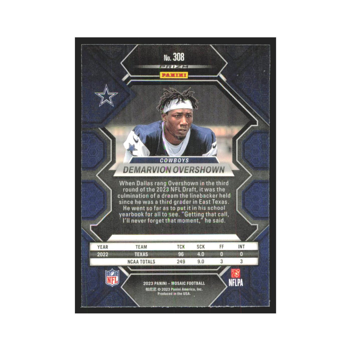 2023 Mosaic Demarvion Overshown RC Cowboys #308