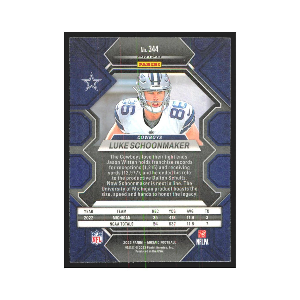 2023 Mosaic Luke Schoonmaker RC Cowboys #344