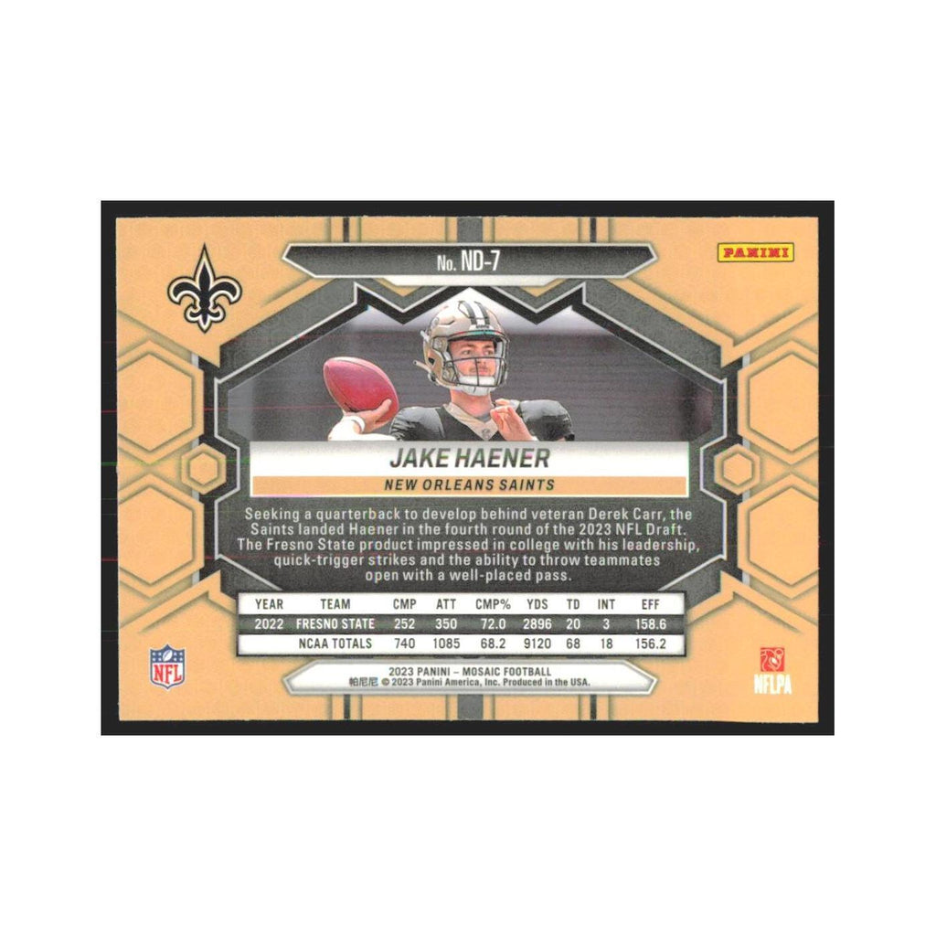 2023 Mosaic Jake Haener RC Saints #ND-7