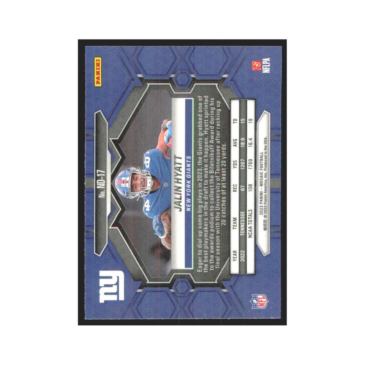 2023 Mosaic Jalin Hyatt RC Giants #ND-17