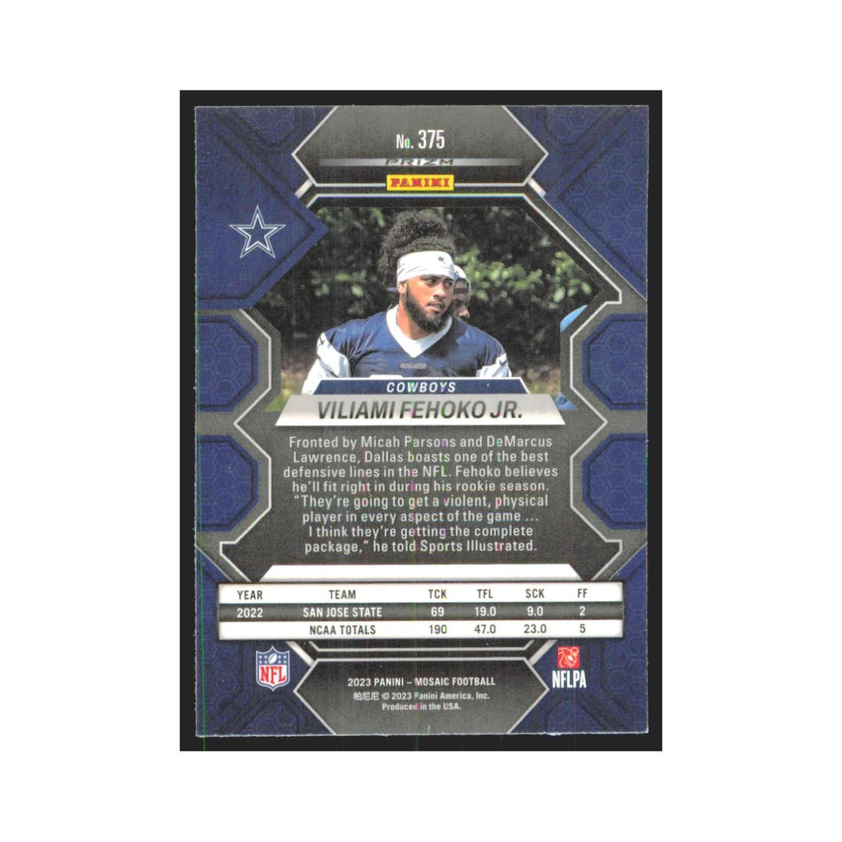 2023 Mosaic Viliami Fehoko Jr. RC Cowboys #375