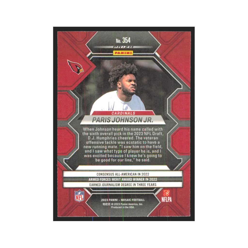2023 Mosaic Paris Johnson Jr. RC Cardinals #354
