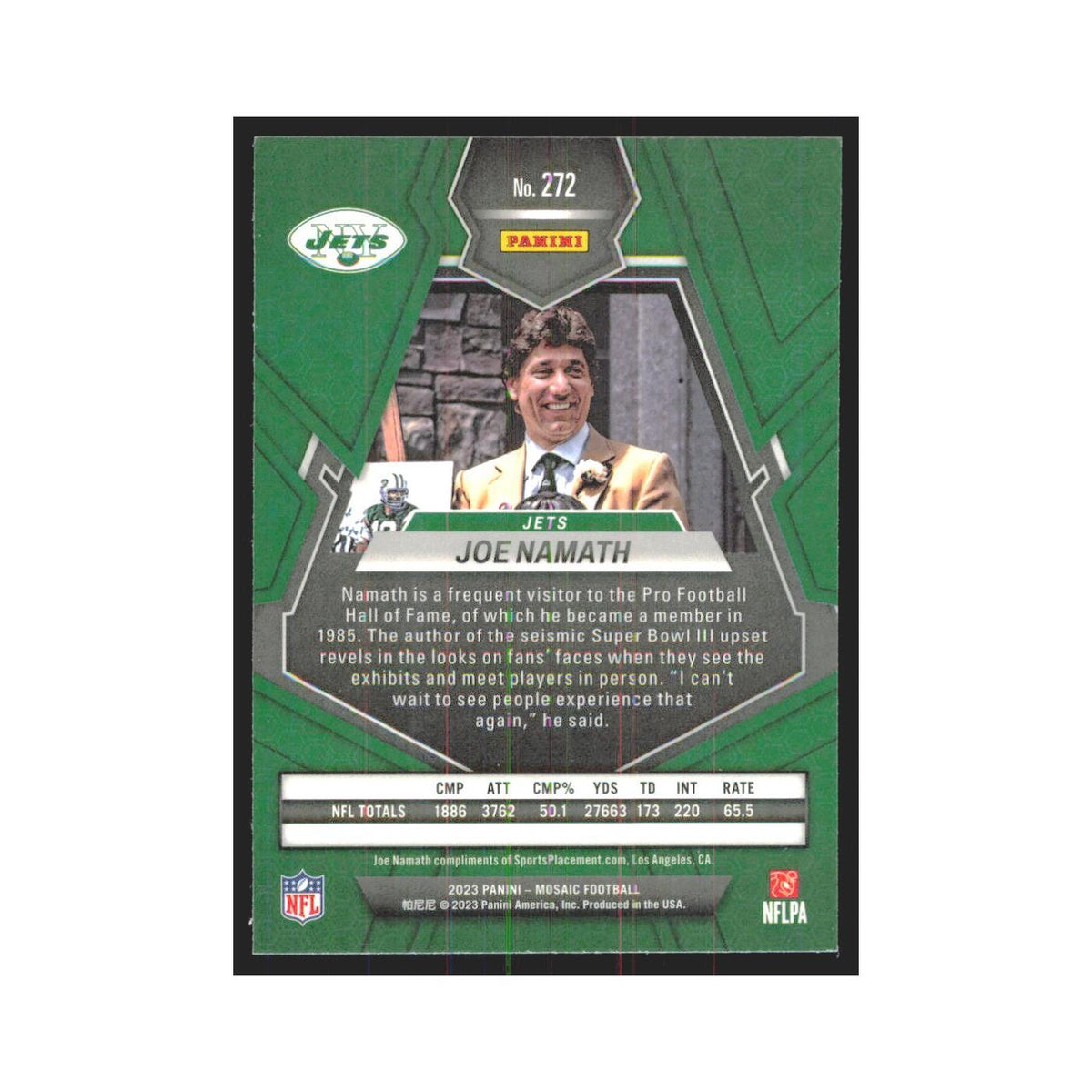 2023 Mosaic Joe Namath Jets #272
