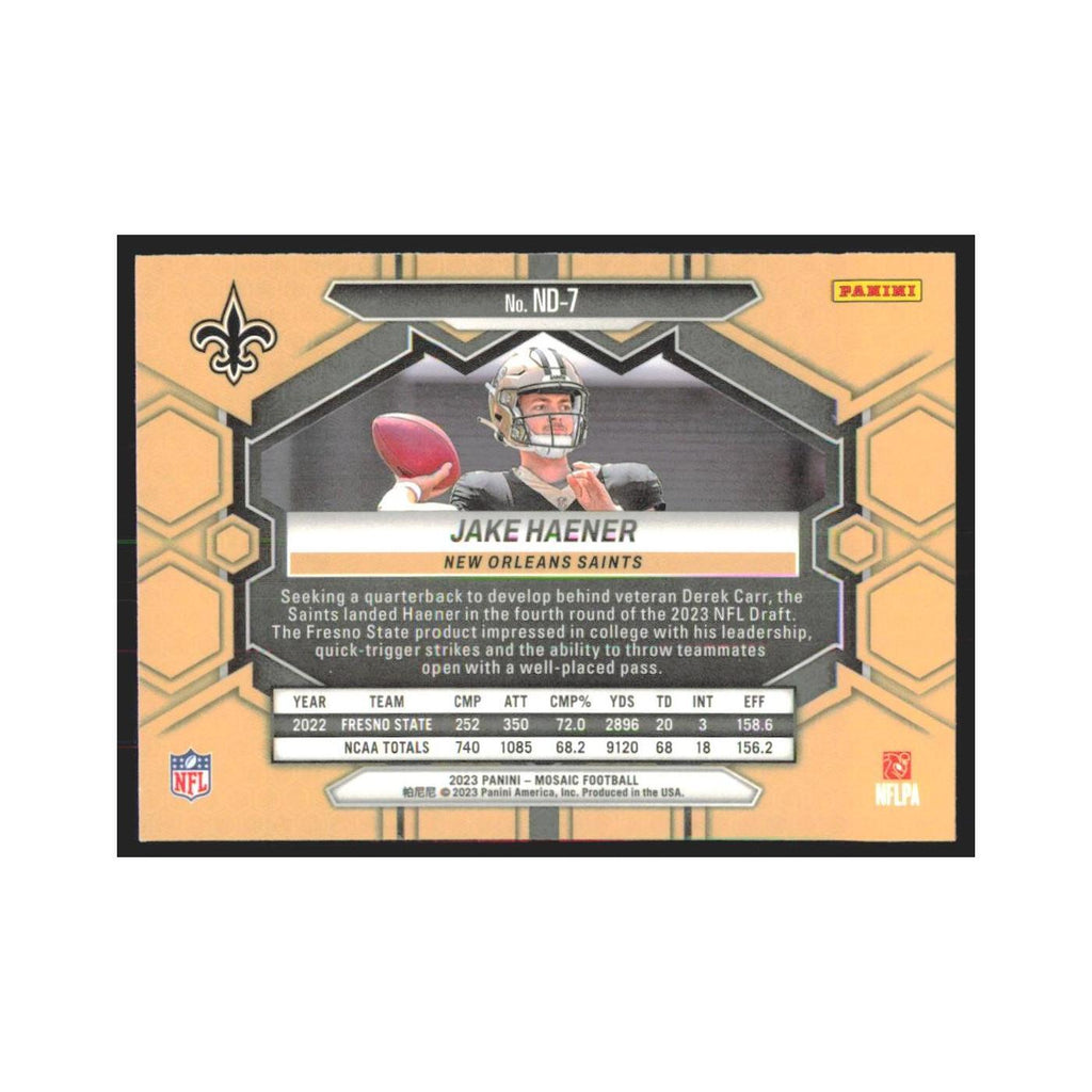 2023 Mosaic Jake Haener RC Saints #ND-7