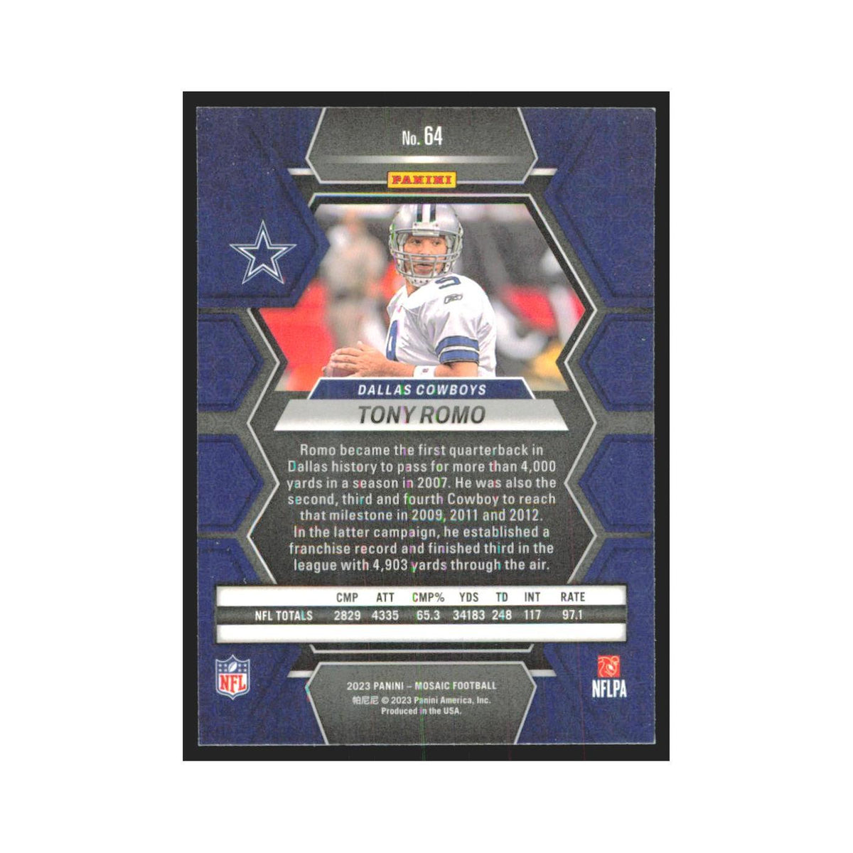 2023 Mosaic Tony Romo Cowboys #64
