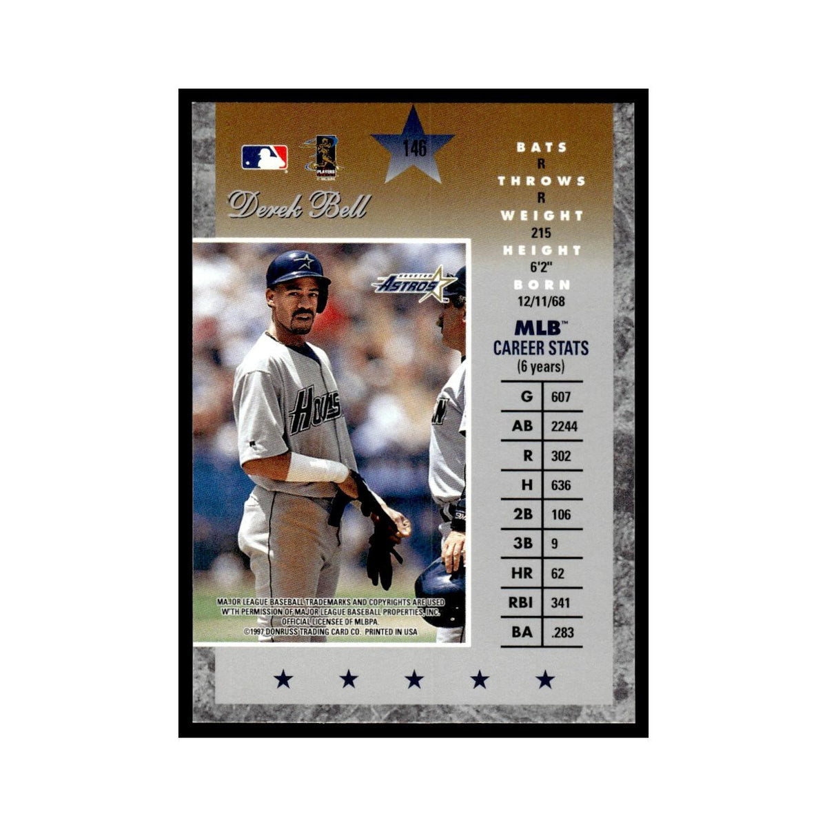 Derek Bell 1997 Donruss Elite #146 Houston Astros Baseball Card NM