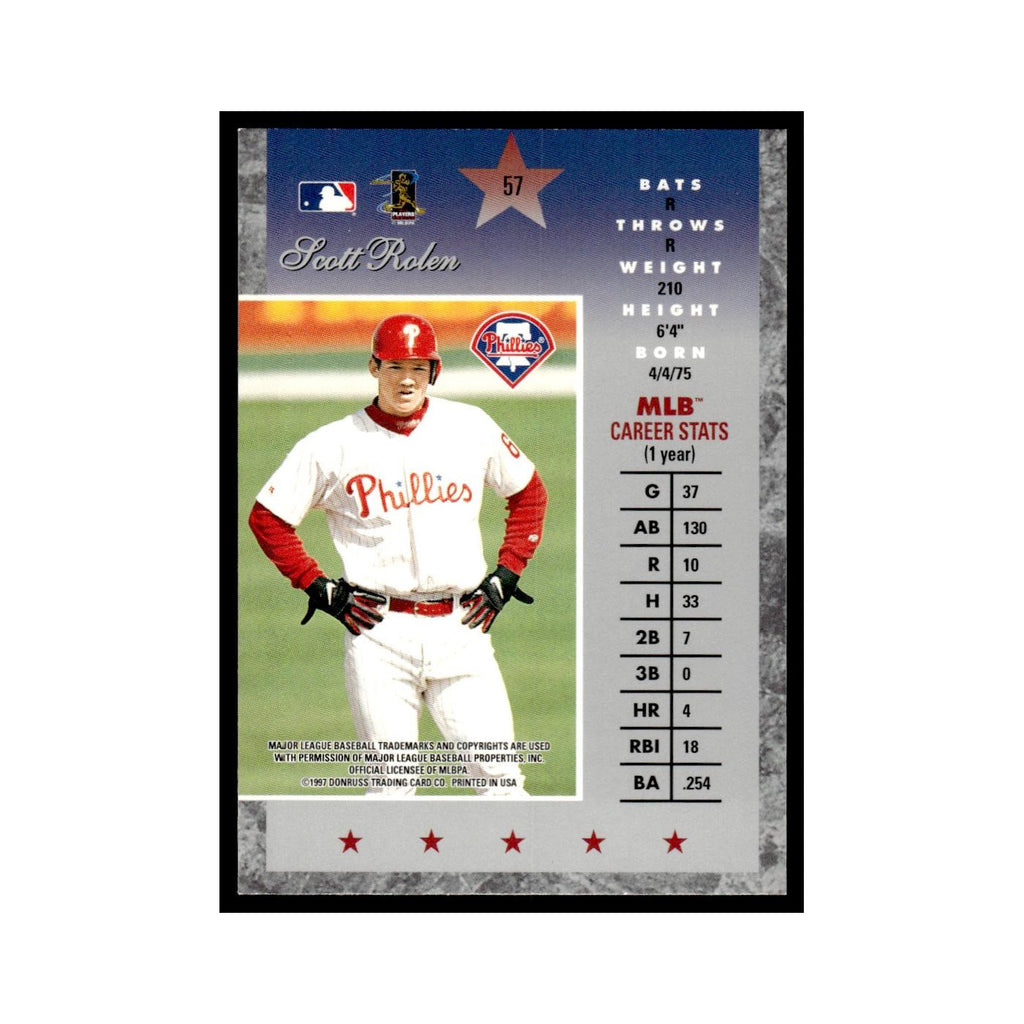 Scott Rolen 1997 Donruss Elite #57 Philadelphia Phillies Baseball Card NM
