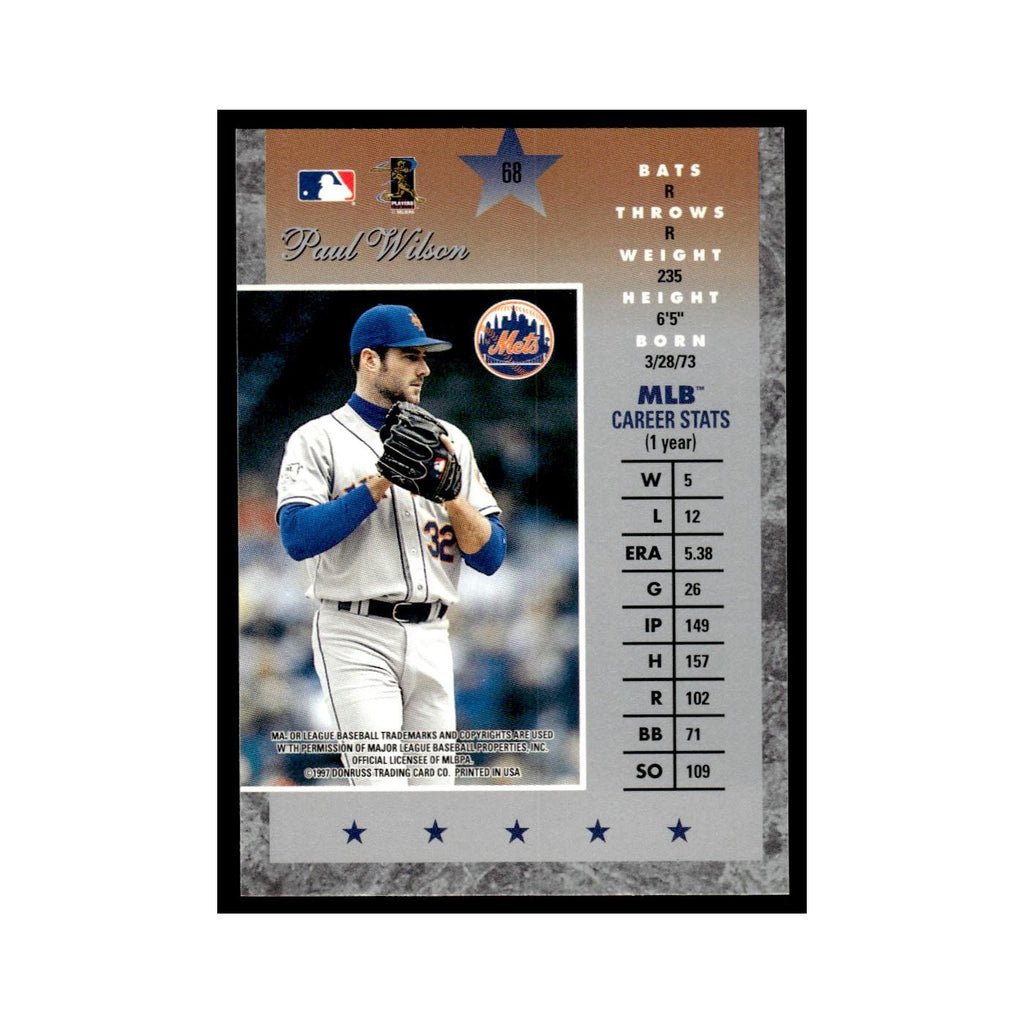 Paul Wilson 1997 Donruss Elite #68 New York Mets Baseball Card NM