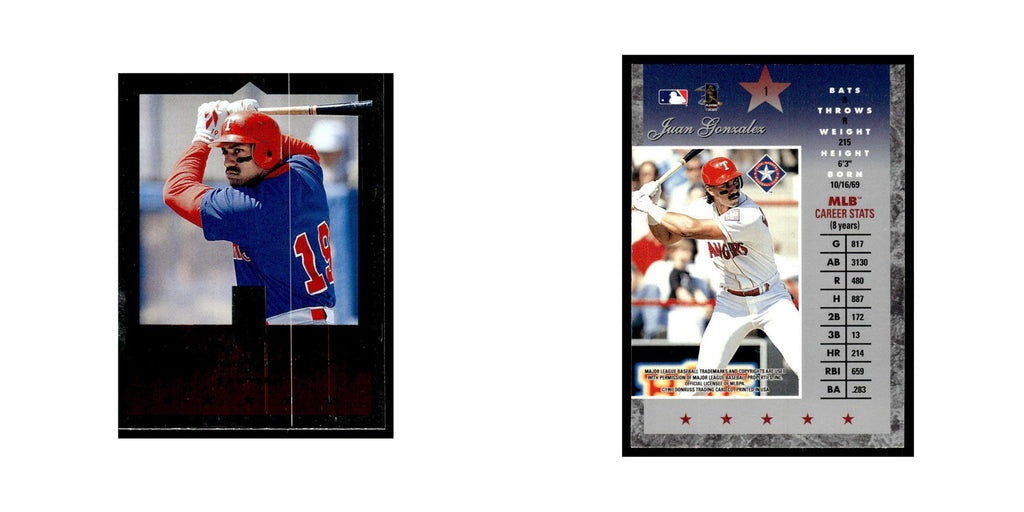 Juan Gonzalez 1997 Donruss Elite #1 Texas Rangers Baseball Card NM