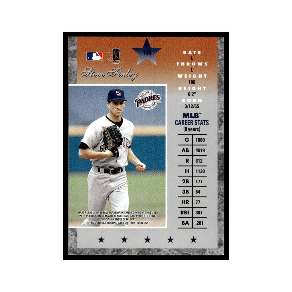 Steve Finley 1997 Donruss Elite #144 San Diego Padres Baseball Card NM