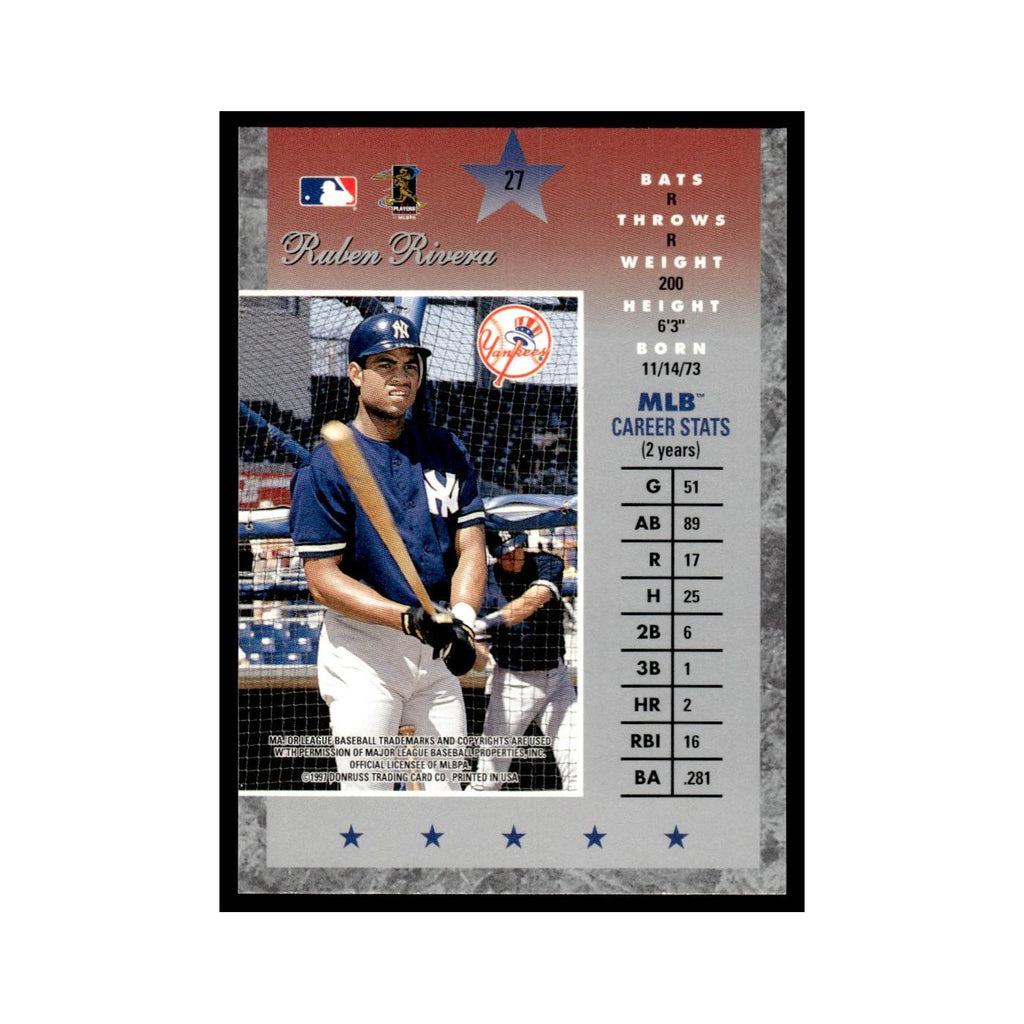 Ruben Rivera 1997 Donruss Elite #27 New York Yankees Baseball Card NM