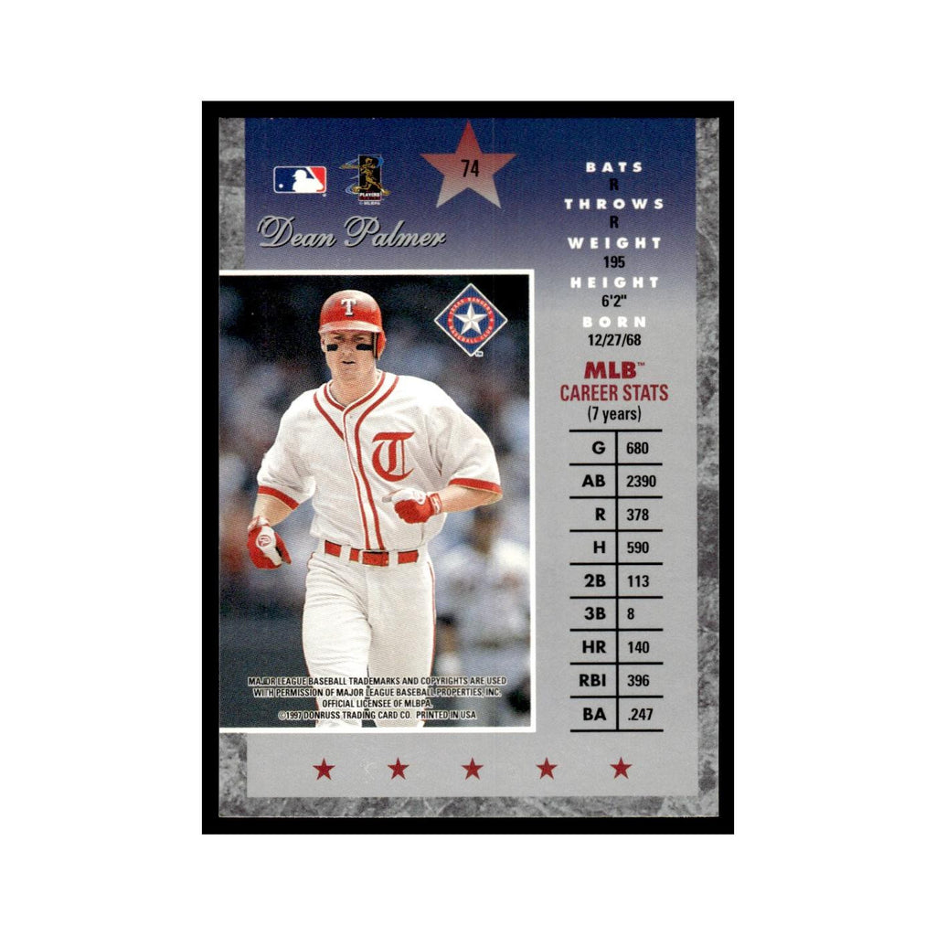 Dean Palmer 1997 Donruss Elite #74 Texas Rangers Baseball Card NM