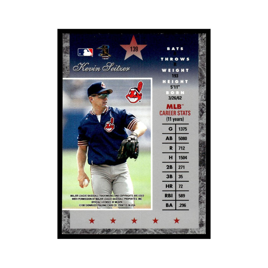Kevin Seitzer 1997 Donruss Elite #139 Cleveland Indians Baseball Card NM
