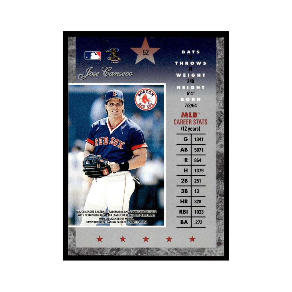 Jose Canseco 1997 Donruss Elite #52 Boston Red Sox Baseball Card NM