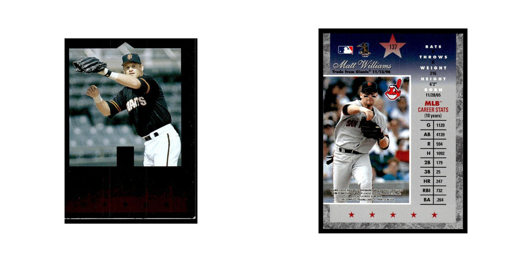 Matt Williams 1997 Donruss Elite #137 Cleveland Indians Baseball Card NM