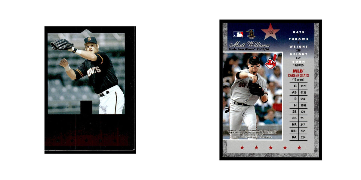 Matt Williams 1997 Donruss Elite #137 Cleveland Indians Baseball Card NM