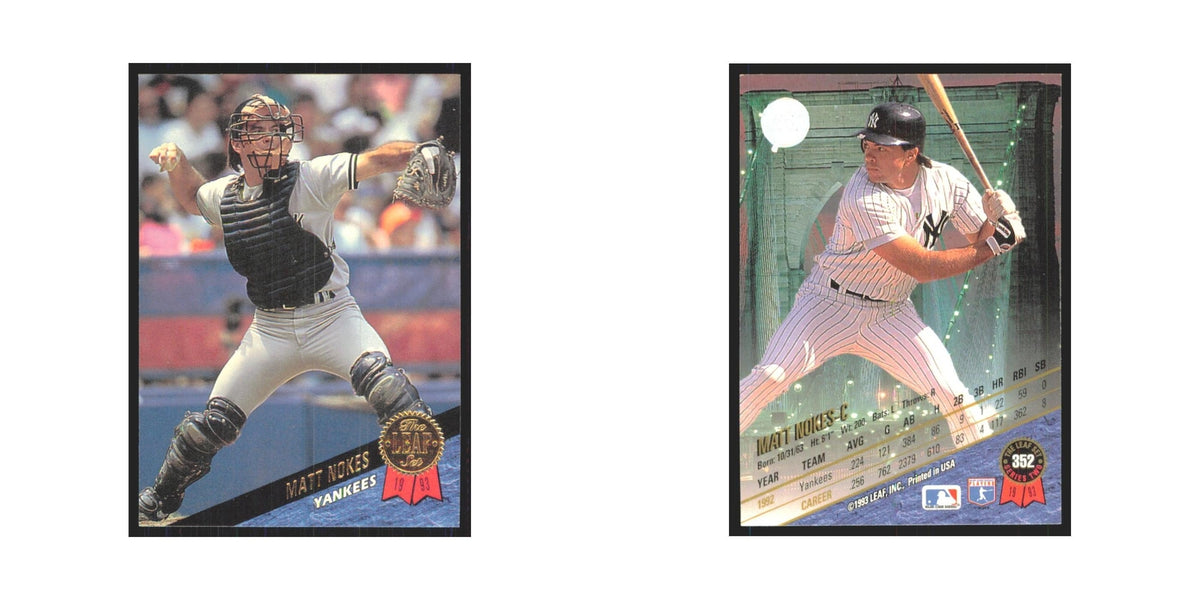 1993 Leaf Matt Nokes Yankees #352